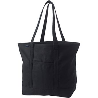 Lands' End Open Top Canvas Long Handle Extra Large Tote Bag
