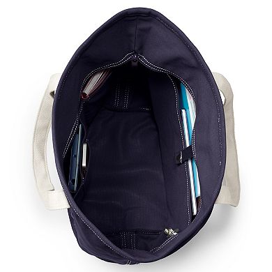 Lands' End Zip Top Canvas Tote Bag