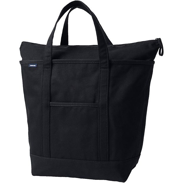 Lands' End Zip Top Canvas Tote Bag