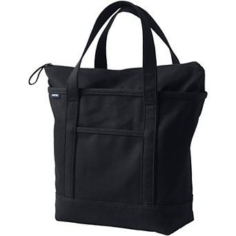 Lands' End Zip Top Canvas Medium Tote Bag
