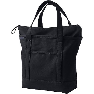 Lands End Zip Top Canvas Tote Bag