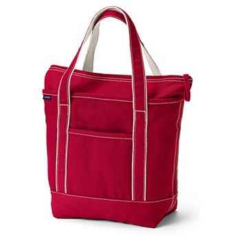 Lands' End Zip Top Canvas Medium Tote Bag