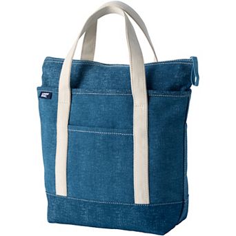 Lands' End Zip Top Canvas Medium Tote Bag