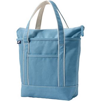 Lands' End Zip Top Canvas Medium Tote Bag