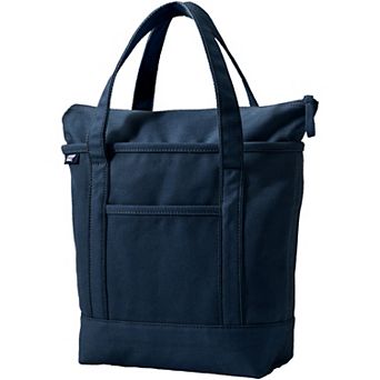 Lands' End Zip Top Canvas Medium Tote Bag