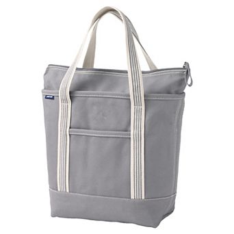 Lands' End Zip Top Canvas Medium Tote Bag