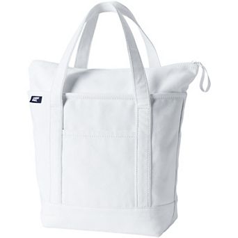 Lands' End Zip Top Canvas Medium Tote Bag
