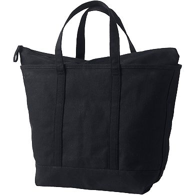 Lands' End Zip Top Canvas Tote Bag