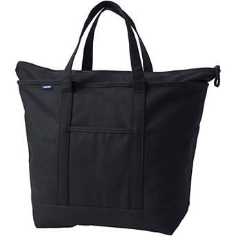 Lands' End Zip Top Canvas Extra Large Tote Bag