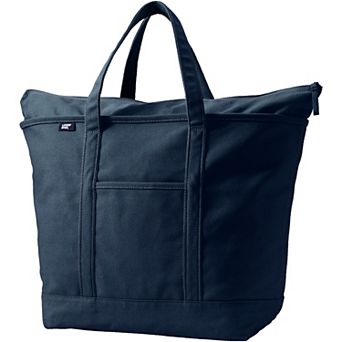 Lands' End Zip Top Canvas Extra Large Tote Bag