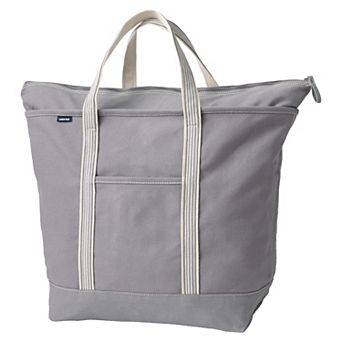Lands' End Zip Top Canvas Extra Large Tote Bag