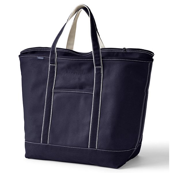 Lands' End Zip Top Canvas Tote Bag