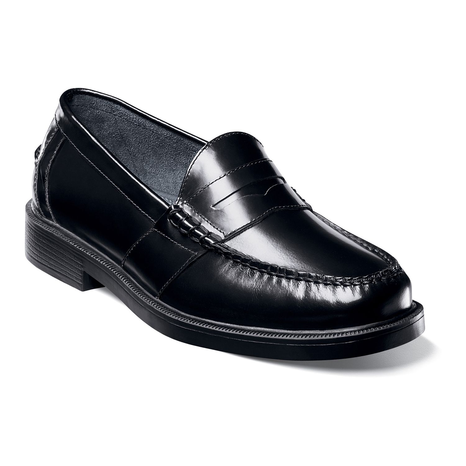 mens black and white penny loafers