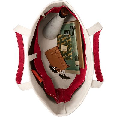 Lands' End Natural Open Top Canvas Tote Bag