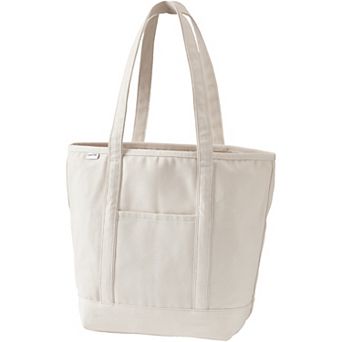 Lands' End 22 in Natural Open Top Long Handle Canvas Tote Bag