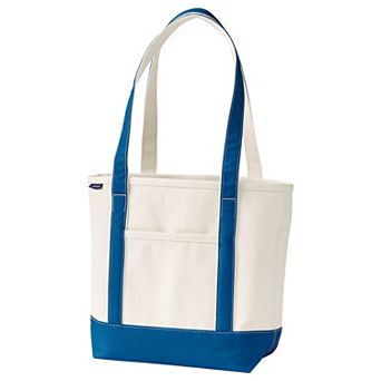 Lands' End 17 in Natural Open Top Long Handle Canvas Tote Bag