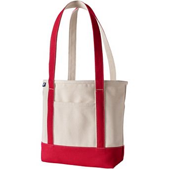 Lands' End 17 in Natural Open Top Long Handle Canvas Tote Bag