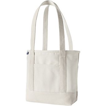 Lands' End 17 in Natural Open Top Long Handle Canvas Tote Bag