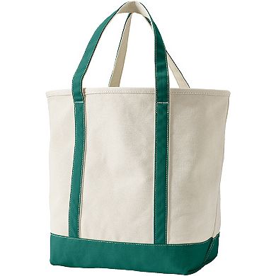 Lands' End Natural Open Top Canvas Tote Bag