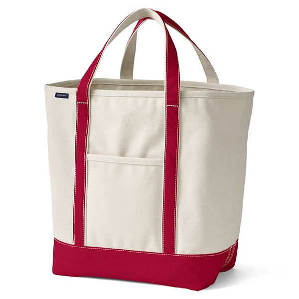 Lands' End Natural Open Top Canvas Tote Bag