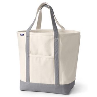 Lands' End 22 in Natural Open Top Canvas Tote Bag