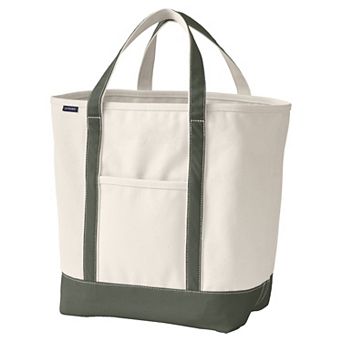 Lands' End 22 in Natural Open Top Canvas Tote Bag