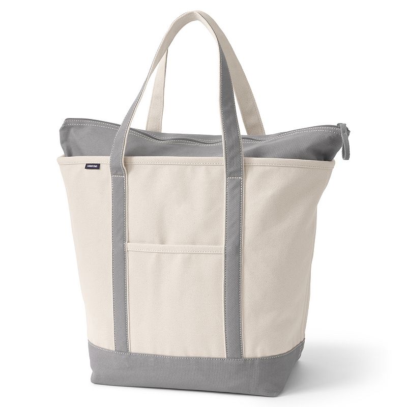 UltraClub Unisex Zippered with Gusset Tote Bag, Natural