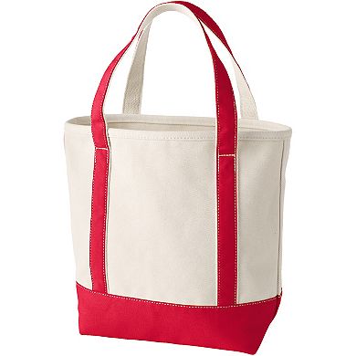 Lands' End Natural Open Top Canvas Tote Bag