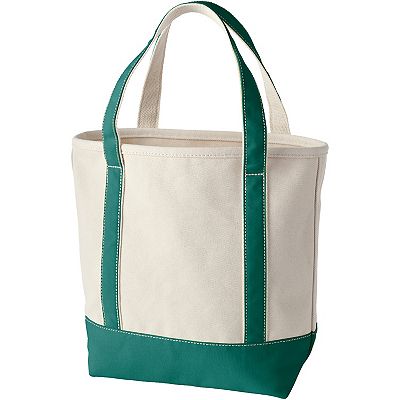 Lands End Natural Open Top Canvas Tote Bag