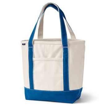 Lands' End 17 in Natural Open Top Canvas Tote Bag