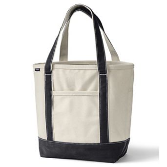 Lands' End 17 in Natural Open Top Canvas Tote Bag
