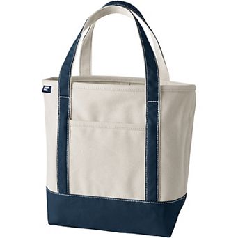 Lands' End 17 in Natural Open Top Canvas Tote Bag