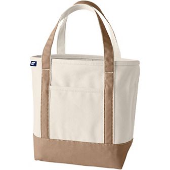 Lands' End 17 in Natural Open Top Canvas Tote Bag