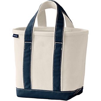Lands' End Natural Open Top Canvas Tote Bag