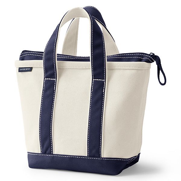 Lands' End Extra Large Zip Top Canvas Tote Bag