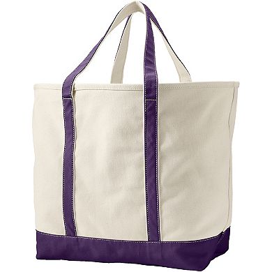 Lands' End Natural Open Top Canvas Tote Bag