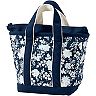 Lands' End Zip Top Printed Canvas Small Tote Bag