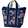 Lands' End Zip Top Printed Canvas Small Tote Bag