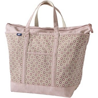 Lands' End Zip Top Printed Canvas Extra Large Tote Bag