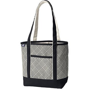 Lands' End Open Top Canvas Long Handle Tote Bag