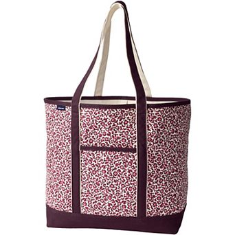 Lands' End Open Top Canvas Long Handle Extra Large Tote Bag