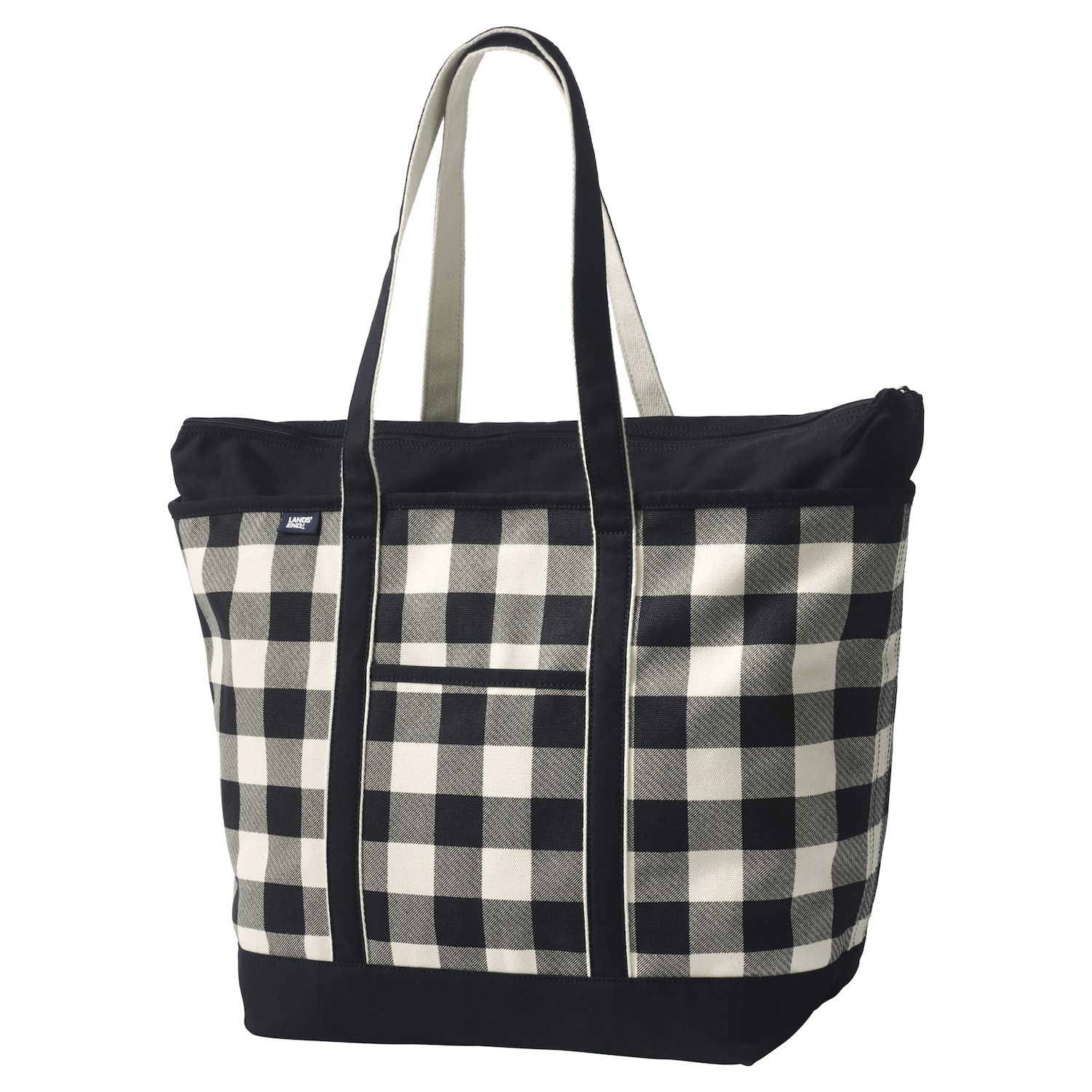 Image for Lands' End Zip Top Canvas Long Handle Extra Large Tote Bag at Kohl's.