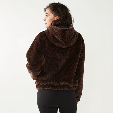 Women's Nine West Faux-Fur Hooded Jacket