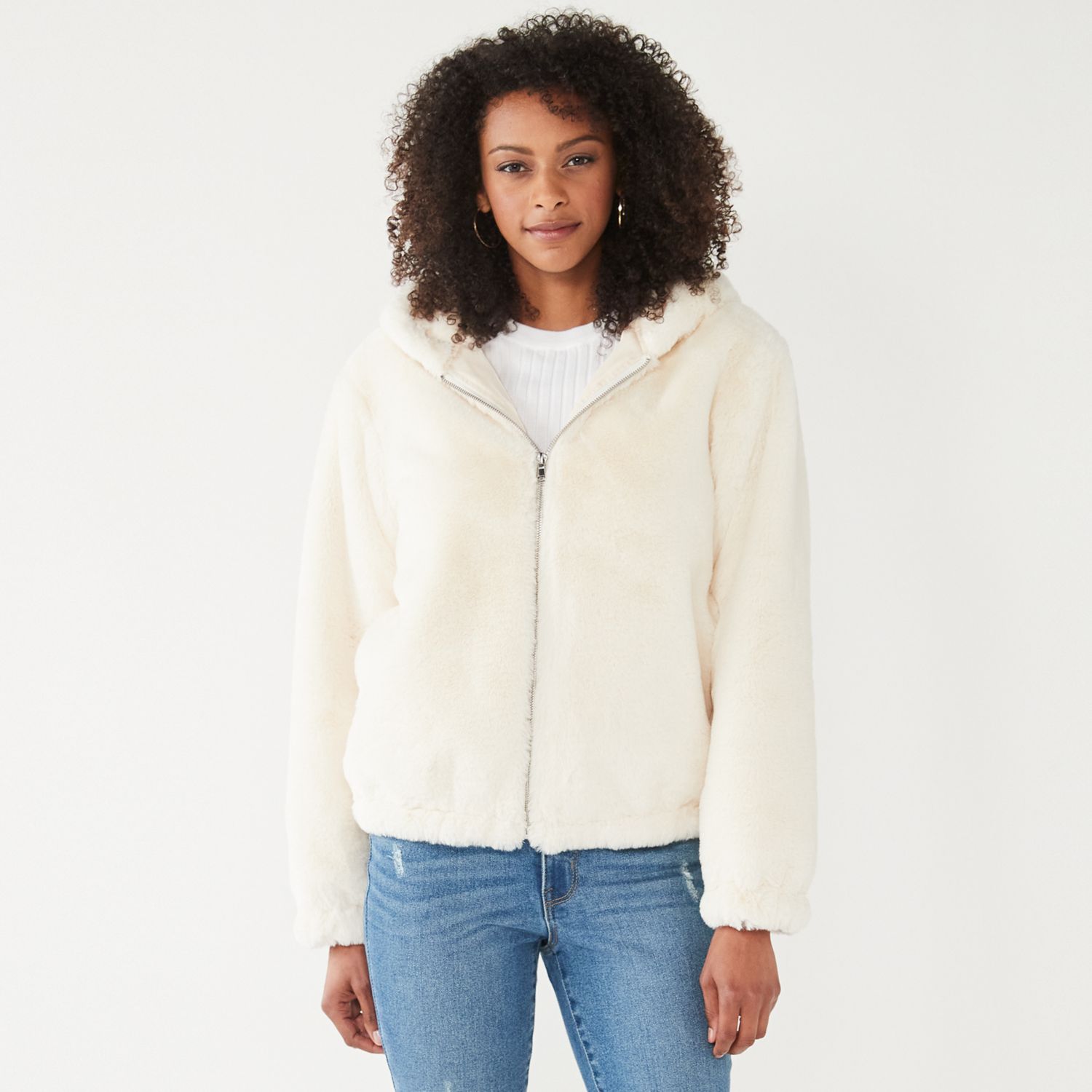 faux fur hoodie women's