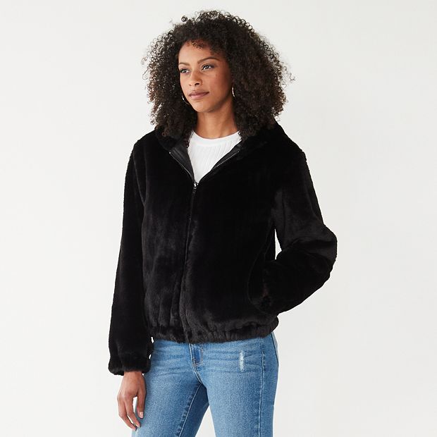 Hooded women's fur jacket - Clothing