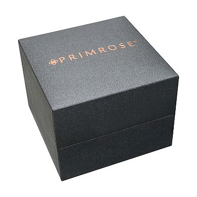 PRIMROSE 4-Pair 18k Gold Over Silver Cubic Zirconia Stud Earring Set