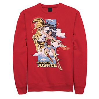 Men's DC Comics Wonder Woman Fight For Justice Poster Sweatshirt