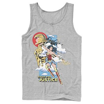 Men's DC Comics Wonder Woman Fight For Justice Poster Tank Top