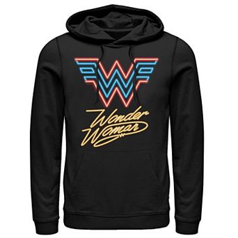 Men's DC Comics Wonder Woman Neon Lights Bright Logo Hoodie