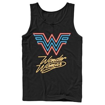 Men's DC Comics Wonder Woman Neon Lights Bright Logo Tank Top